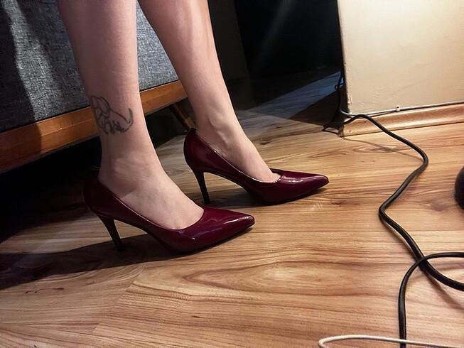 Derimod 38 numara bordo topuklu ayakkabı - Görsel 7