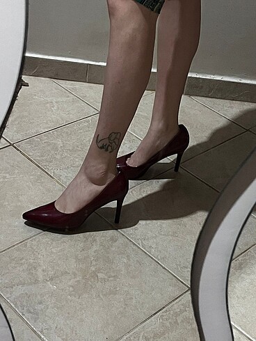 Derimod 38 numara bordo topuklu ayakkabı - Görsel 9