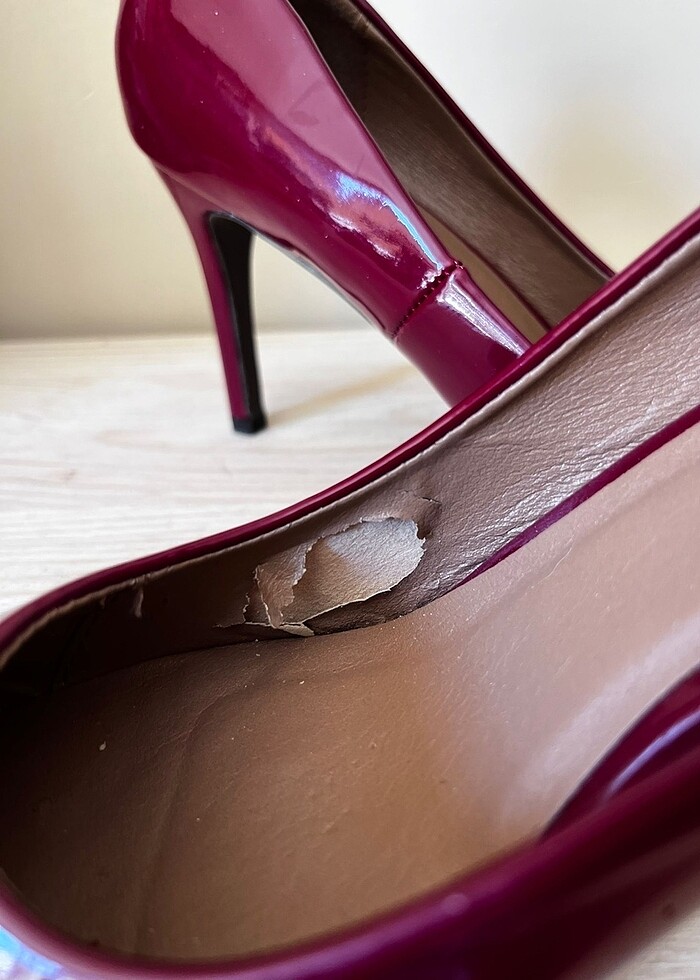 Derimod 38 numara bordo topuklu ayakkabı - Görsel 3