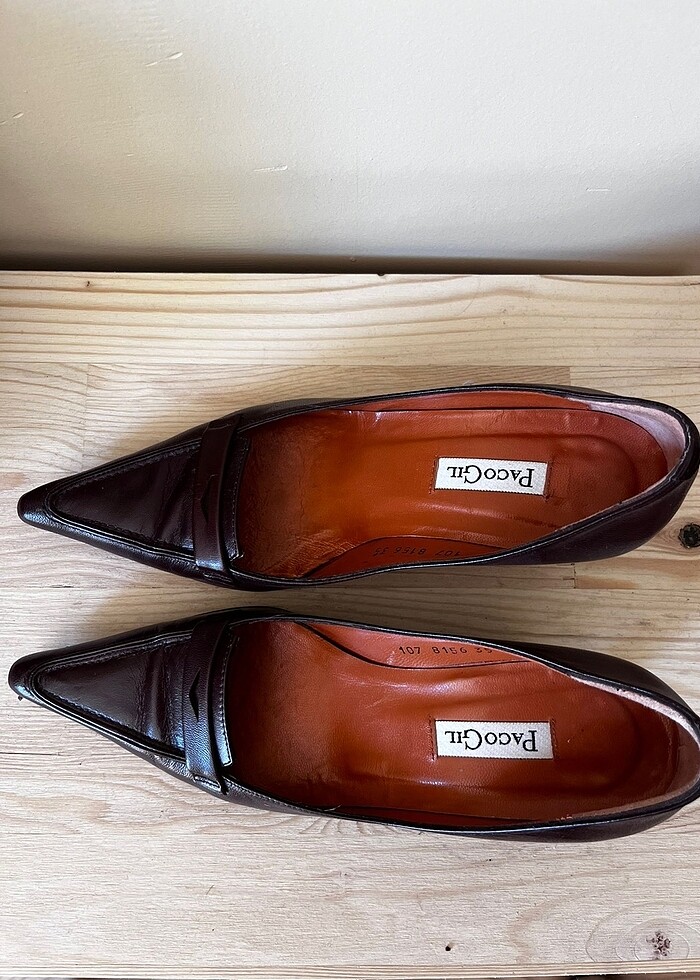 Paco Gil 35 bordo kısa topuk ayakkabı - Görsel 2