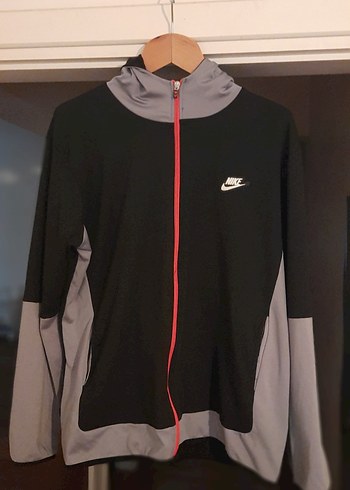 Nike Siyah Gri Kapusonlu Spor Ceket