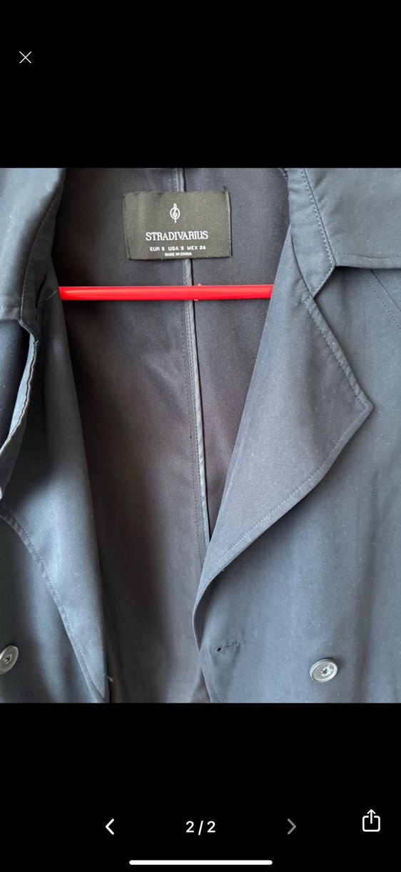 Düğmeli Lacivert Midi Trençkot - Görsel 2