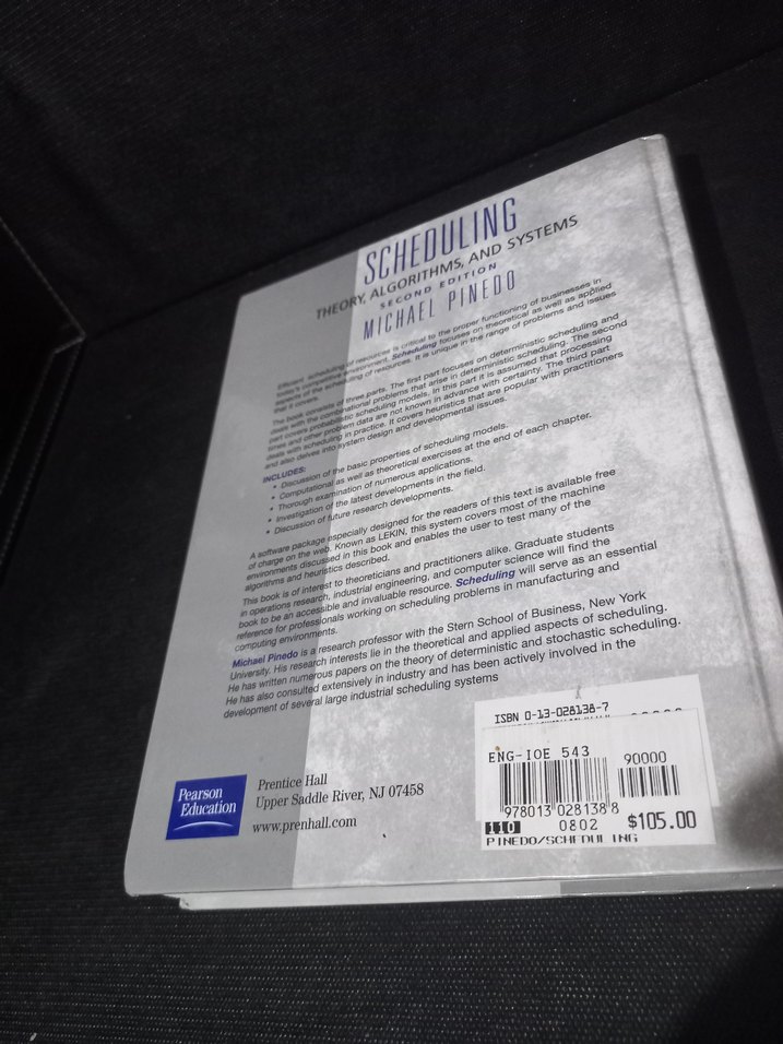 Scheduling Theory, Algortihms and Systems Michael Pinedo Kitap - Görsel 2