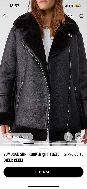 xs Beden siyah Renk Biker Ceket