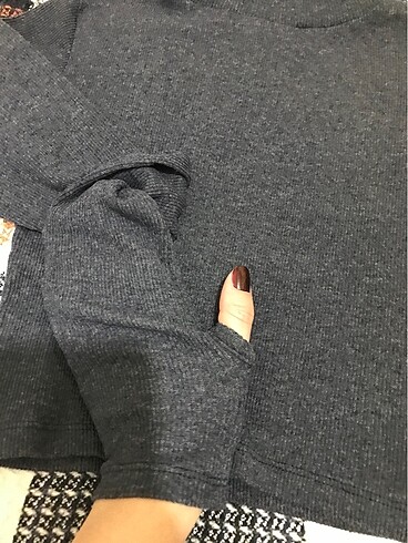 xs Beden lacivert Renk Trendyol balıkçı yaka crop kazak