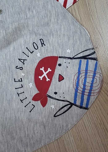 Gri Baskılı Bebek mama Önlüğü - Görsel 2