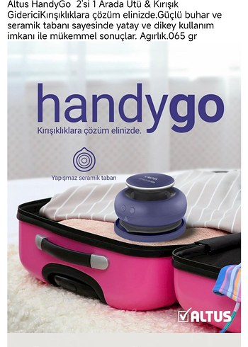Altus Handygo Al 5533 L 2'Si 1 Arada Ütü & Kırışık Giderici - Görsel 2