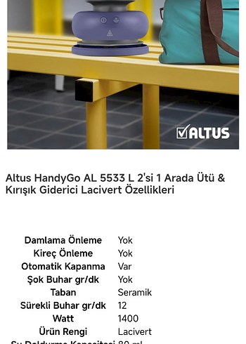 Altus Handygo Al 5533 L 2'Si 1 Arada Ütü & Kırışık Giderici - Görsel 3