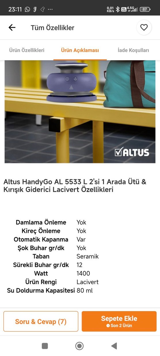 Altus Handygo Al 5533 L 2'Si 1 Arada Ütü & Kırışık Giderici - Görsel 3