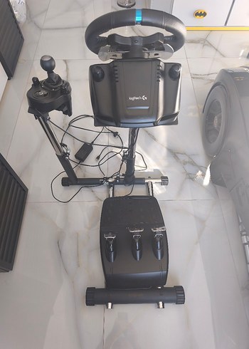 Siyah Oyun Direksiyonu ve Vites Seti ve standı - Görsel 7