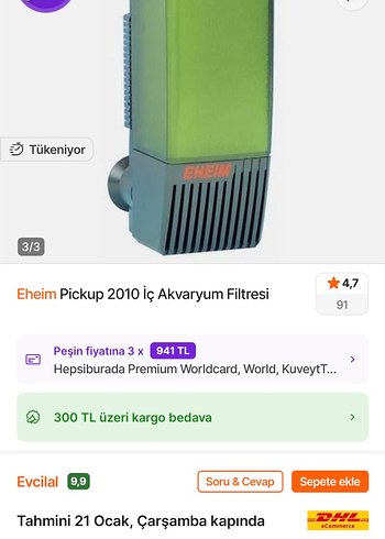 Eheim Pickup 2010 İç Akvaryum Filtresi