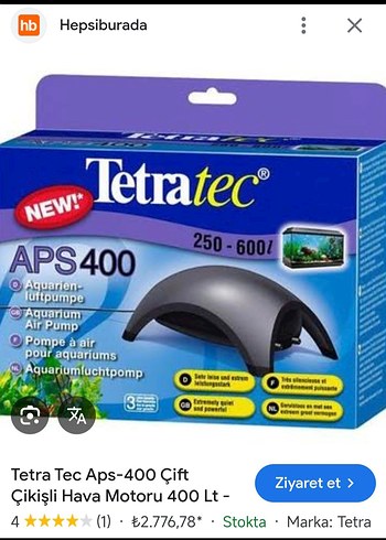 Tetra Tec APS-400 Çift Çıkışlı Hava Motoru 400 Lt