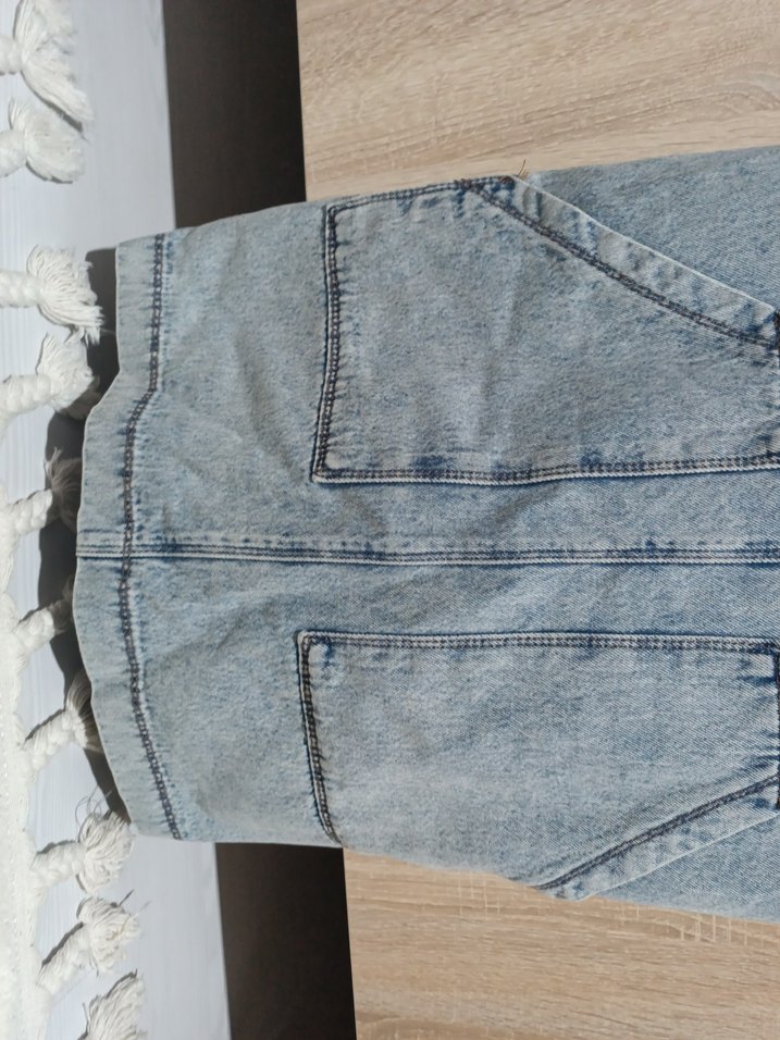 Gri Denim Kısa Askılı Elbise - Görsel 4