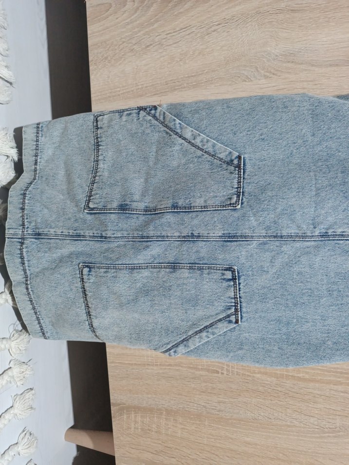 Gri Denim Kısa Askılı Elbise - Görsel 3