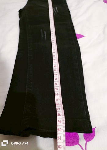 3_4 yaş kız Çocuk Siyah Denim Pantolon - Görsel 4