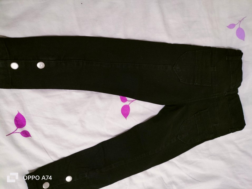 3_4 yaş kız Çocuk Siyah Denim Pantolon - Görsel 5