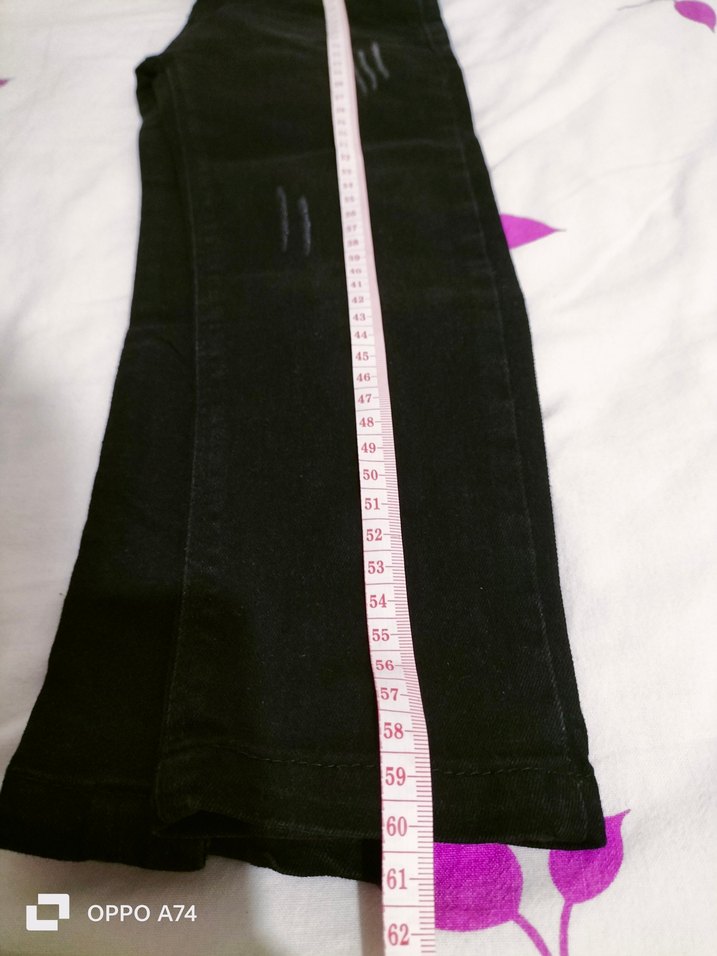 3_4 yaş kız Çocuk Siyah Denim Pantolon - Görsel 4