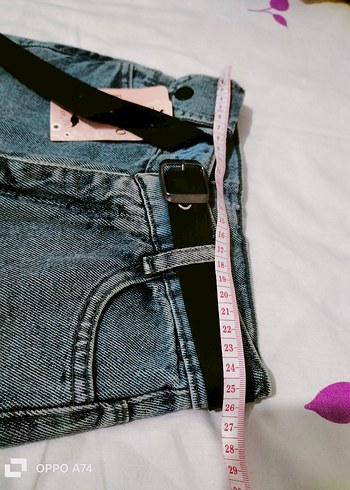 Kemerli Gri Kız Kot Pantolon - Görsel 3