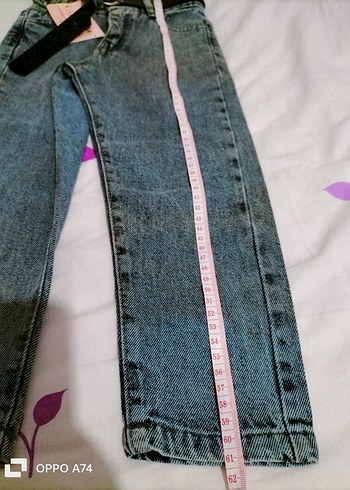 Kemerli Gri Kız Kot Pantolon - Görsel 2