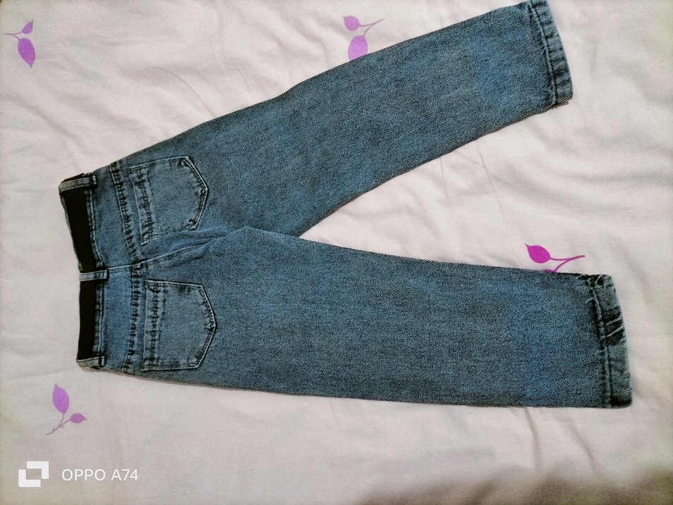 Kemerli Gri Kız Kot Pantolon - Görsel 4