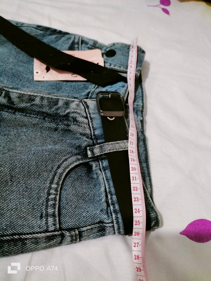 Kemerli Gri Kız Kot Pantolon - Görsel 3