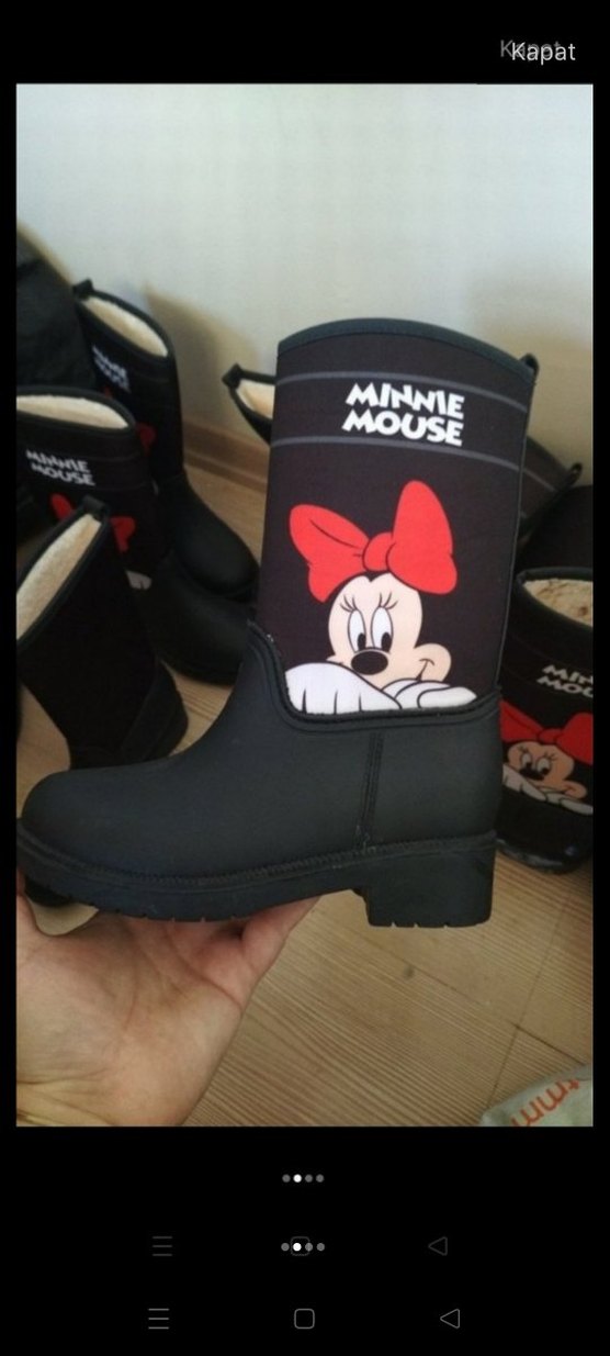 Yeni ürün Kız Çocuk Minnie Mouse Siyah Çizme - Görsel 3