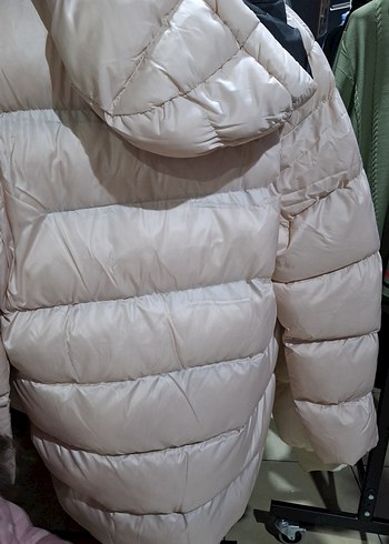 Nike Kapüşonlu Gri Kısa Oversize Mont - Görsel 2