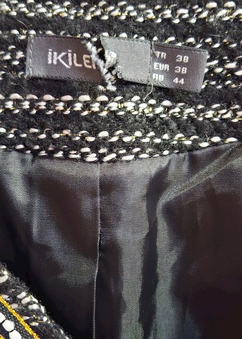 Düğmeli, Nakışlı Kısa Gri Kadın Ceket - Görsel 2