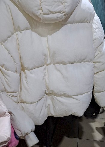 Beyaz Kadın Midi Boy Sıcak Ceket - Görsel 2