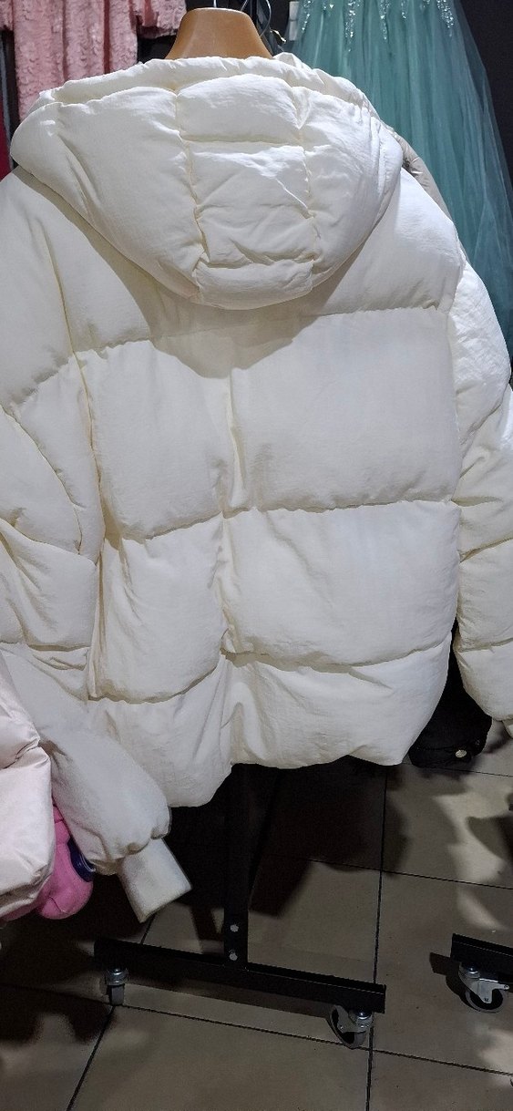 Beyaz Kadın Midi Boy Sıcak Ceket - Görsel 2