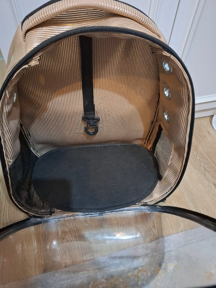 Kahverengi Şeffaf kedi Taşıma Çantası - Görsel 4