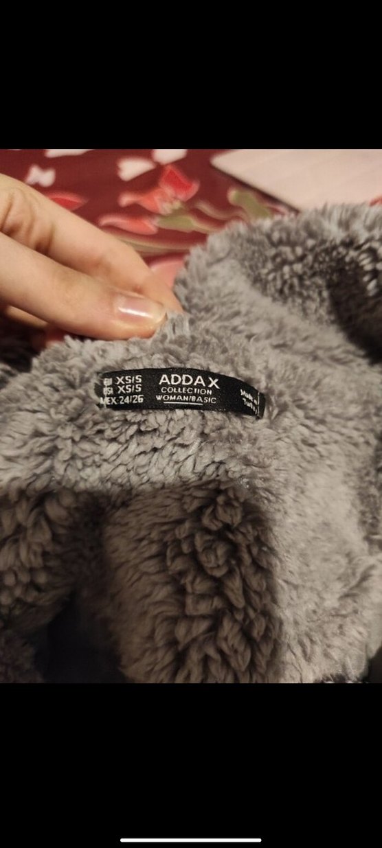 Gri Kadın Peluş Kaban - Görsel 3