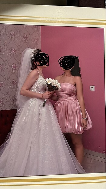 s Beden pembe Renk Şeker pembe balon elbise
