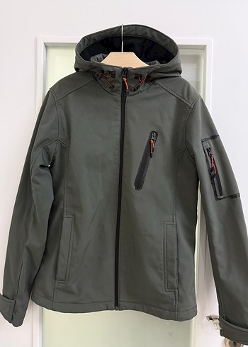 Gri Erkek Kapüşonlu Fermuarlı Mont - Görsel 3