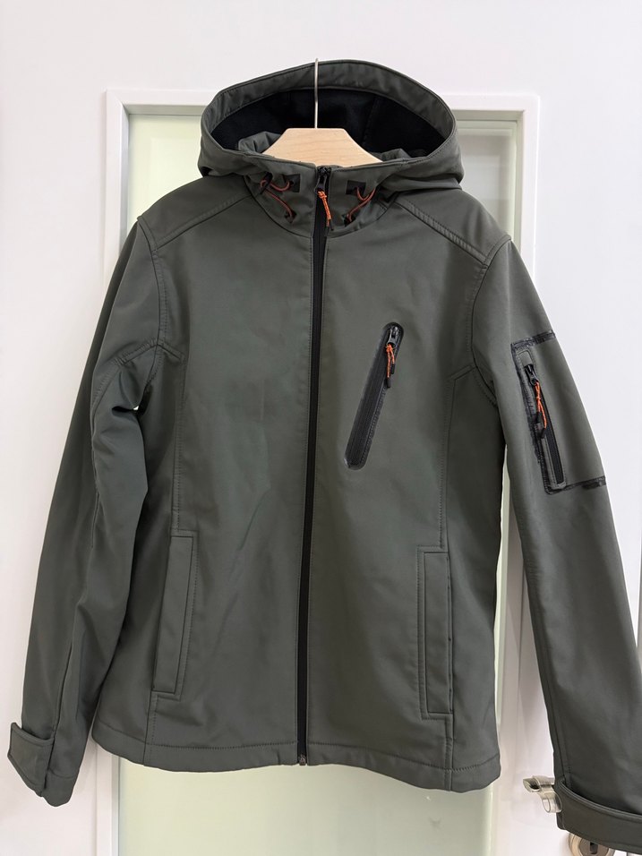 Gri Erkek Kapüşonlu Fermuarlı Mont - Görsel 3