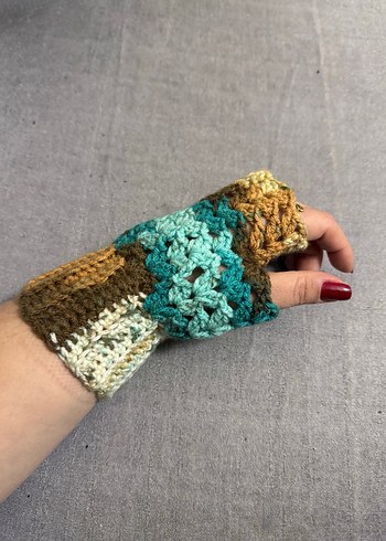 Renkli Bohem Örgü Kadın Eldiveni - Görsel 3