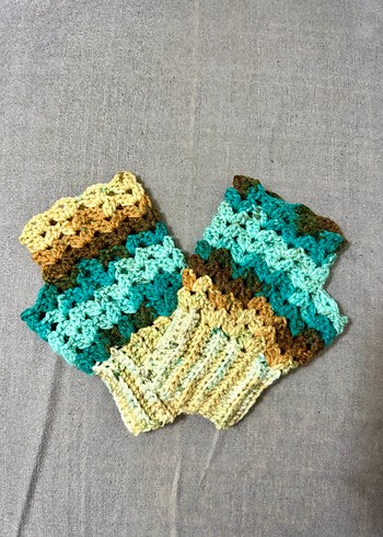 Renkli Bohem Örgü Kadın Eldiveni - Görsel 4