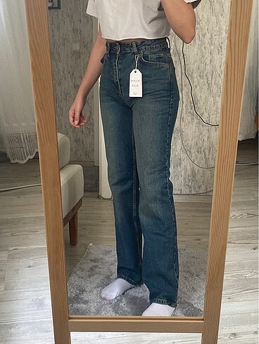 xs Beden Dilvin mavi lacivert straight düz paça jeans