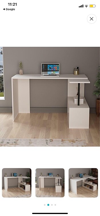 Ikea Beyaz çalışma masası raflı masa