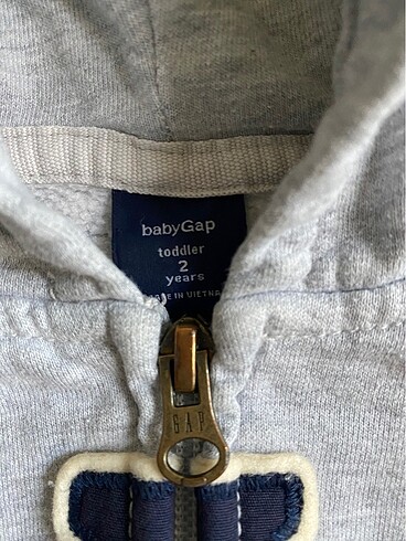 24-36 Ay Beden Gap Kapşonlu ve Fermuarlı Çocuk Sweat