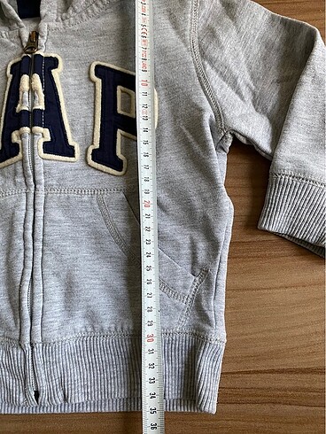 24-36 Ay Beden gri Renk Gap Kapşonlu ve Fermuarlı Çocuk Sweat