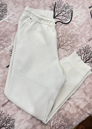 Fermuarlı Beyaz Kadın Eşofman Altı - Görsel 4