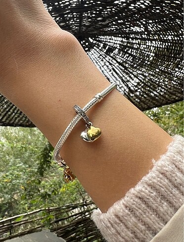  Beden Çift Kalp Dangle Charm