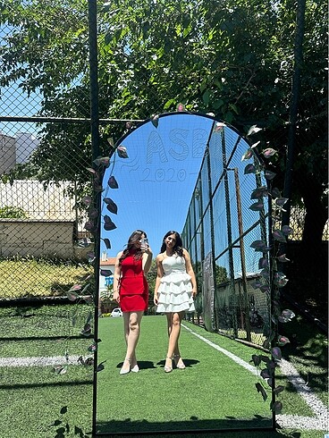 38 Beden Beyaz Kısa bride mezuniyet elbisesi