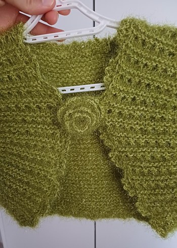 Kız Çocuk Yeşil Örgü Bolero - Görsel 3