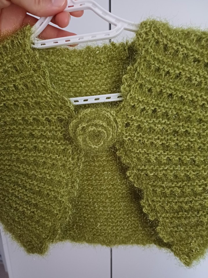 Kız Çocuk Yeşil Örgü Bolero - Görsel 3