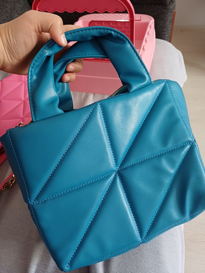 Mavi Fermuarlı Kadın Çanta - Görsel 3