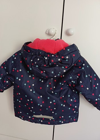 Renkli Puantiyeli Kız Çocuk Fermuarlı Mont - Görsel 2