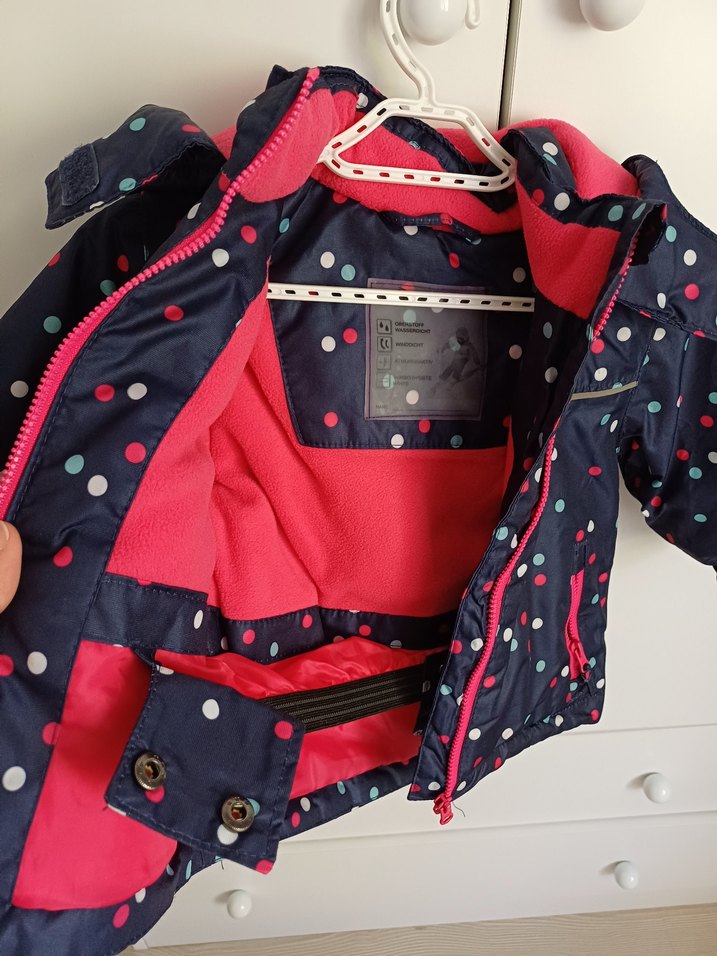 Renkli Puantiyeli Kız Çocuk Fermuarlı Mont - Görsel 3