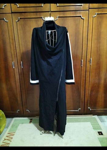 Kadın Siyah Uzun Kollu Gotik Uzun Elbise - Görsel 2